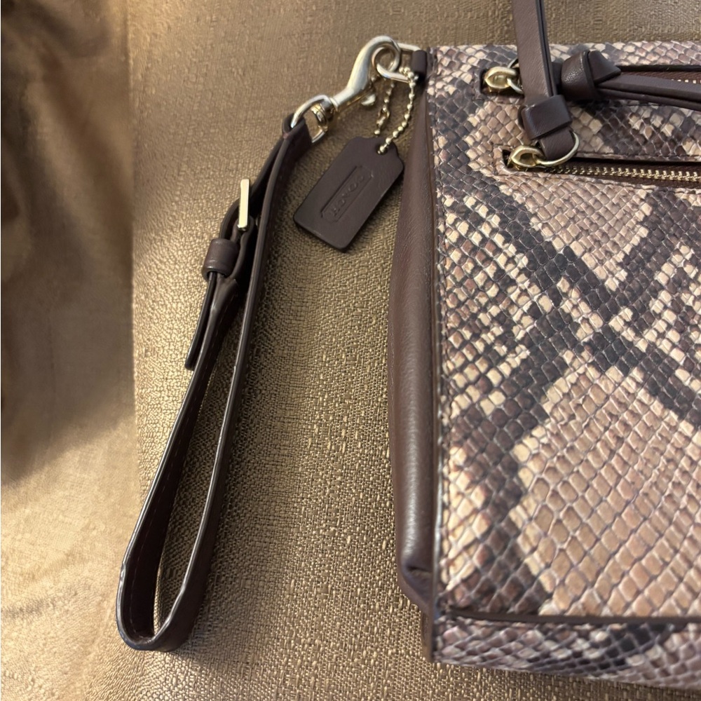 Coach Snake Print Clutch with Zipper Accents - Picture 13 of 16